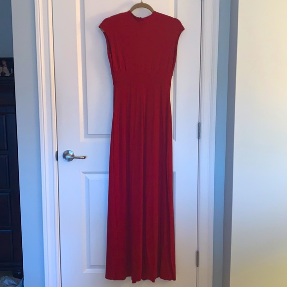 Women's Carilyn Vaile Red Maxi Dress - Deep V-Neck - Small - Picture 2 of 5
